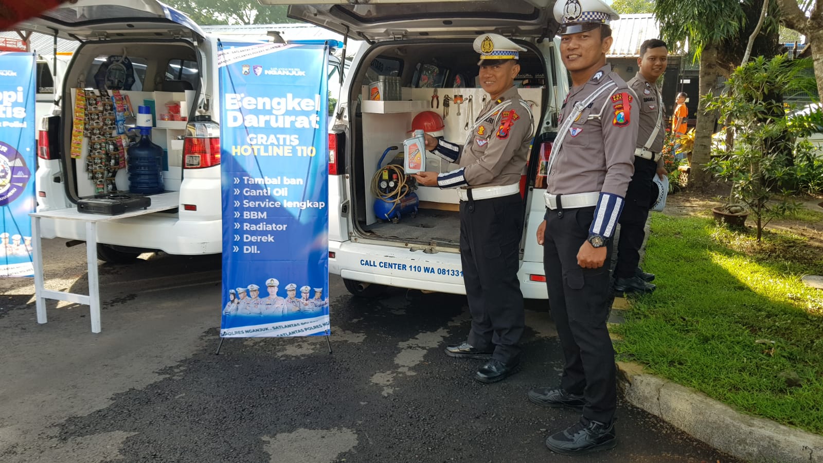 Mudik Auto Nyaman Polres Nganjuk Hadirkan Cafe dan Bengkel Grati