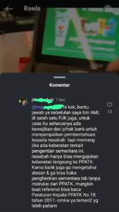 Keluhan salah satu akun di sosmed IG
