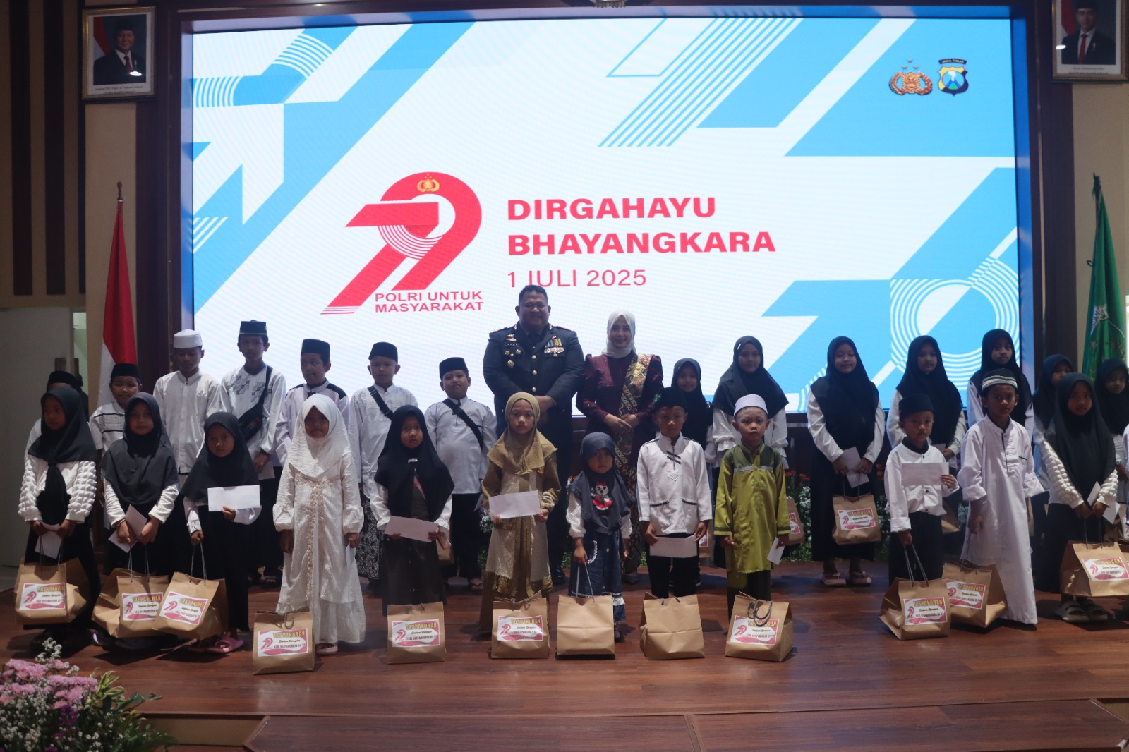 Rangkaian Hari Bhayangkara Ke-79 , Polres Pasuruan Gelar Tasyakuran dan santunan Anak Yatim