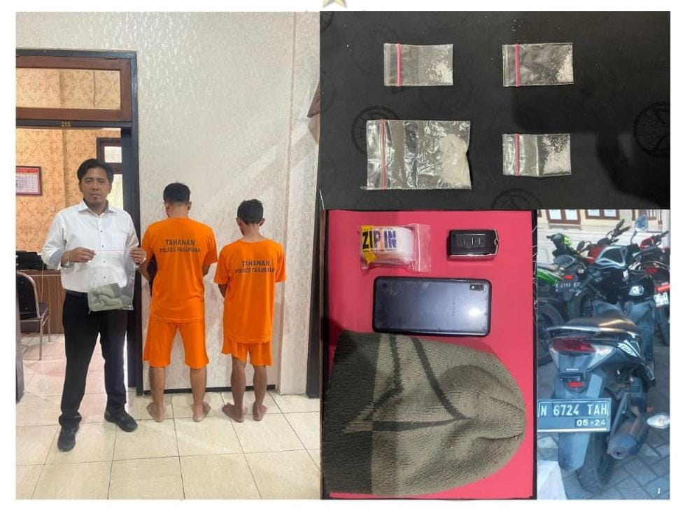 Dua Pengedar Sabu Asal Prigen Ditangkap, Polisi Sita 2,3 Gram Barang Bukti