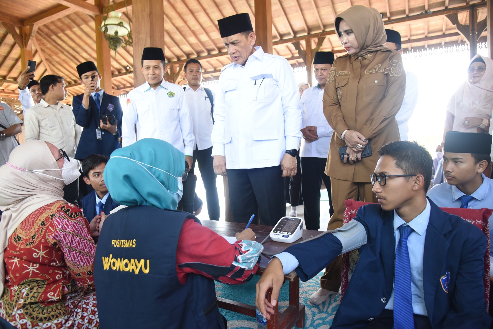 Wamenag RI Pantau Langsung Program Cek Kesehatan Gratis/CKG  di Kabupaten Sidoarjo