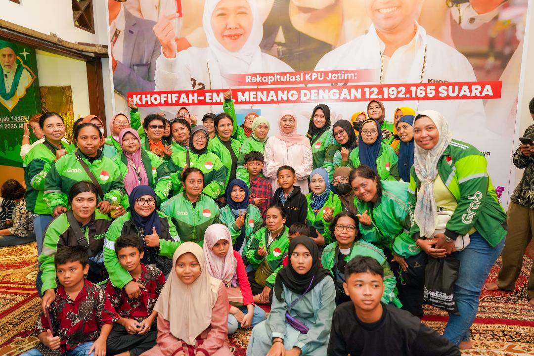 Ojol Jatim Tetap Dukung Gubernur Jawa Timur Khofifah Indar Parawansa