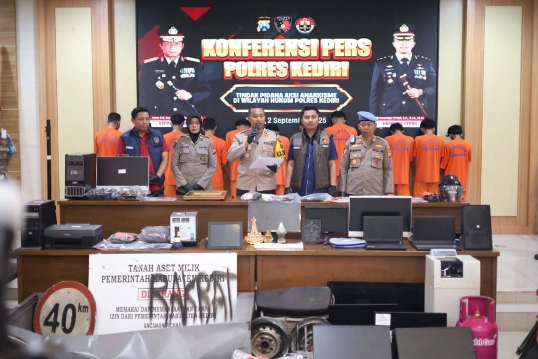 Polres Kediri Tetapkan 28 Tersangka Pengrusakan dan Penjarahan Saat Demo 