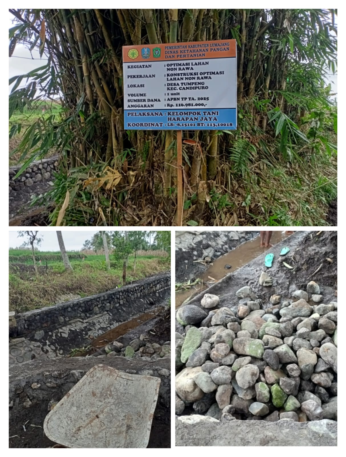 Diduga Rawan Korupsi, Kegiatan Pembangunan Optimasi Lahan Non Rawa di Desa Tumpeng.