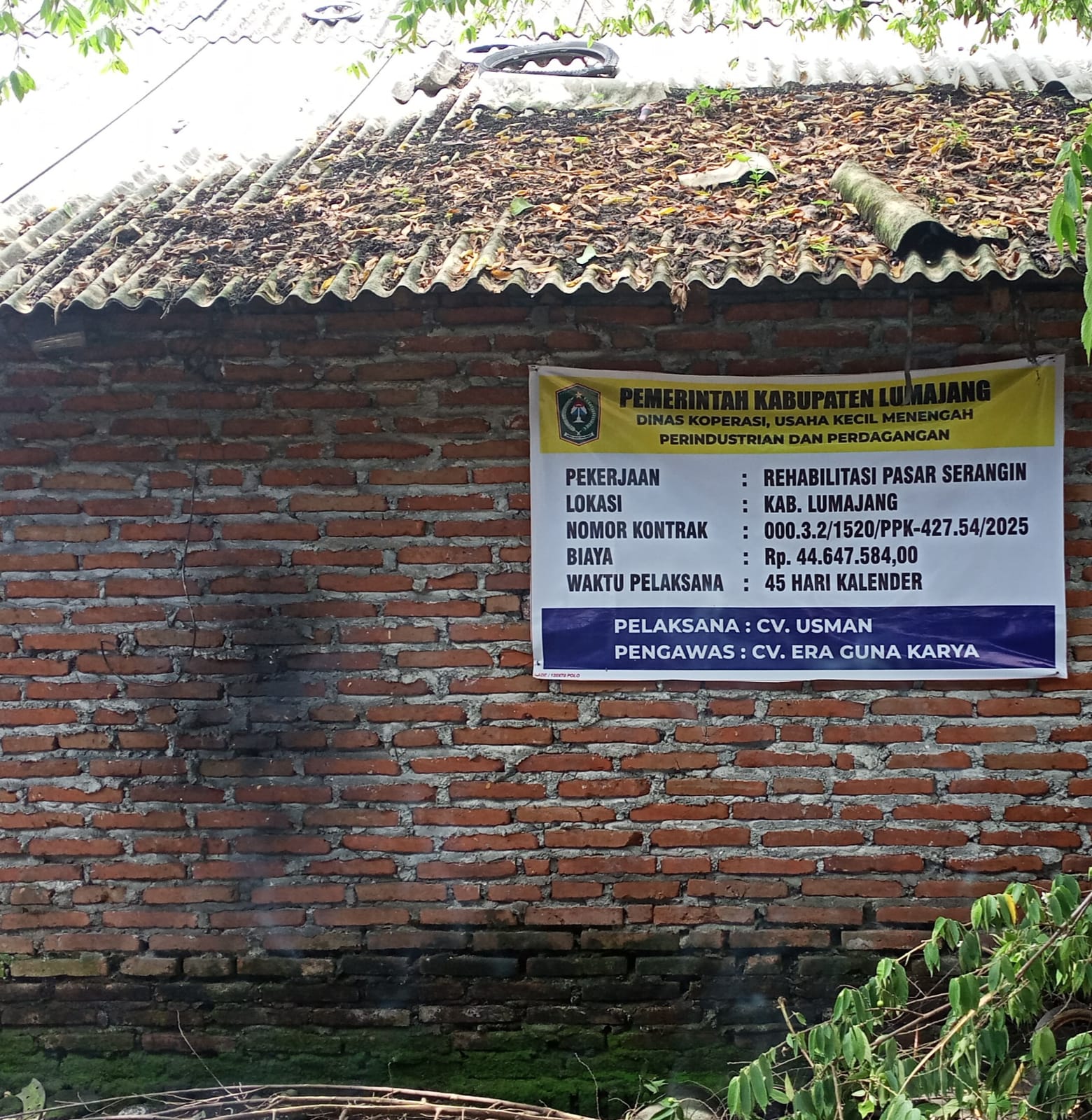 Biaya Rehab Pasar Serangin Diduga Terlalu Besar