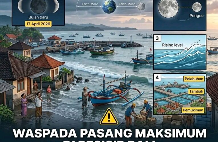 BMKG Wilayah III Denpasar mengeluarkan peringatan dini terkait potensi pasang maksimum air laut