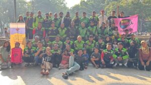 Komunitas Driver Ojol ikut serta dalam acara WCD di taman bungkul