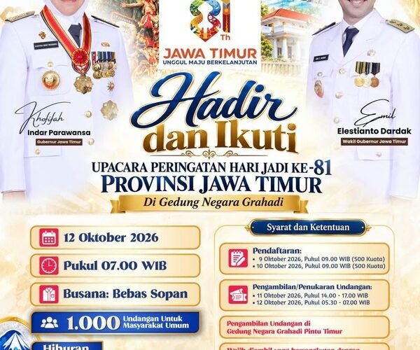 500 Kuota Upacara Hari Jadi ke-81 Jatim Ludes dalam 31 Detik